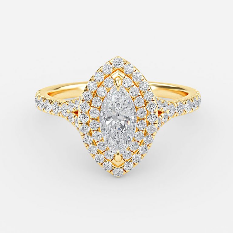 Marquise Double Halo Engagement Ring