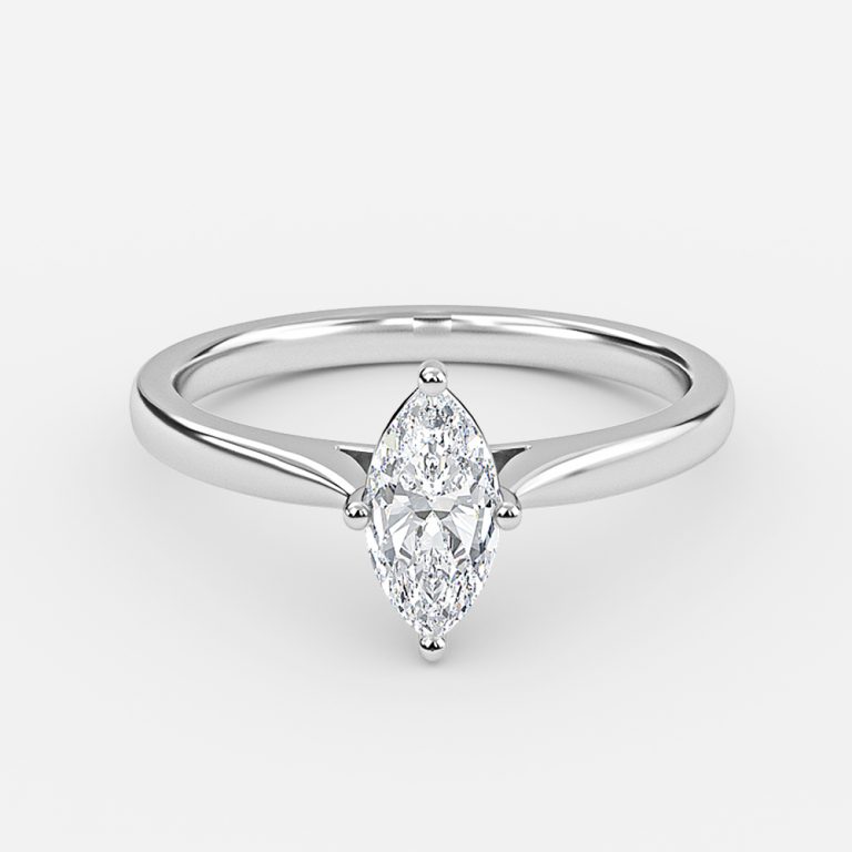 Plain Marquise Solitaire Engagement Ring
