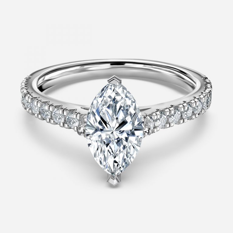 Marquise Diamond Band Engagement Ring