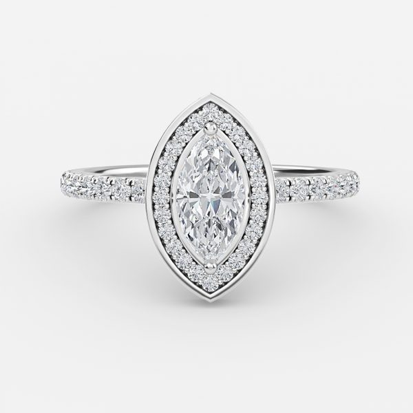 Marquise Halo Engagement Ring