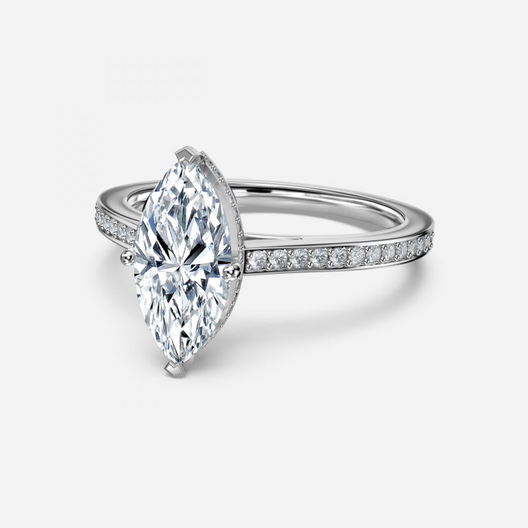 Marquise Hidden Halo Engagement Ring