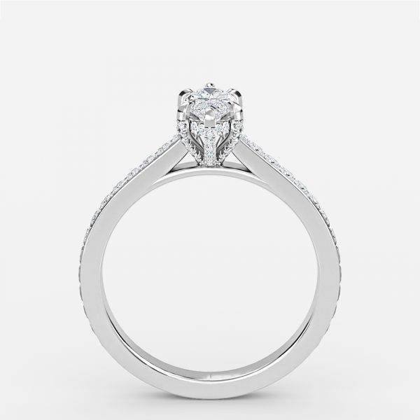 Marquise Hidden Halo Engagement Ring