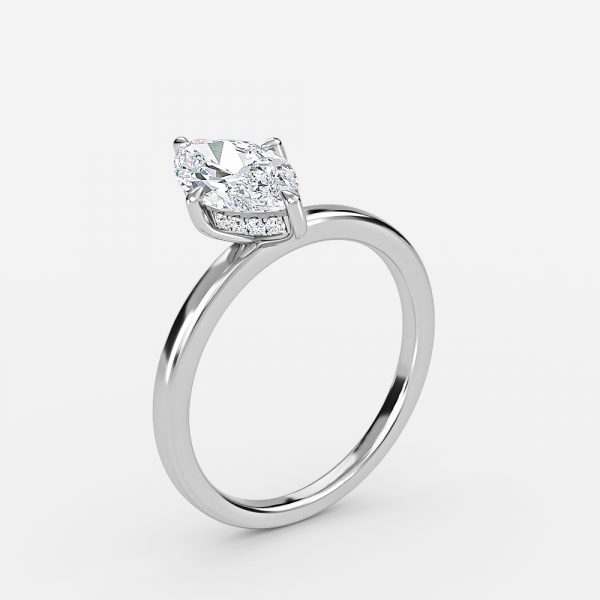 Marquise Hidden Halo Engagement Ring