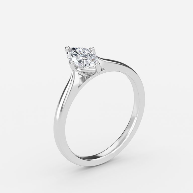Plain Marquise Solitaire Engagement Ring