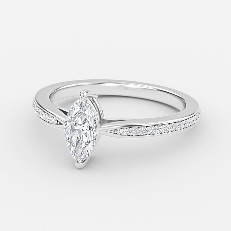 Marquise Diamond Band Engagement Ring
