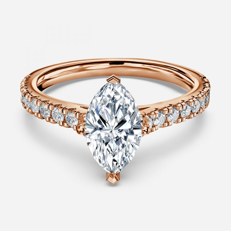 Marquise Diamond Band Engagement Ring