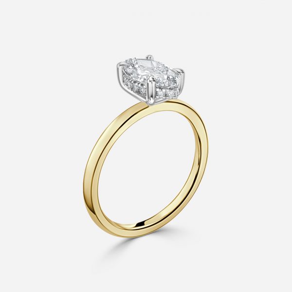 Marquise Hidden Halo Engagement Ring