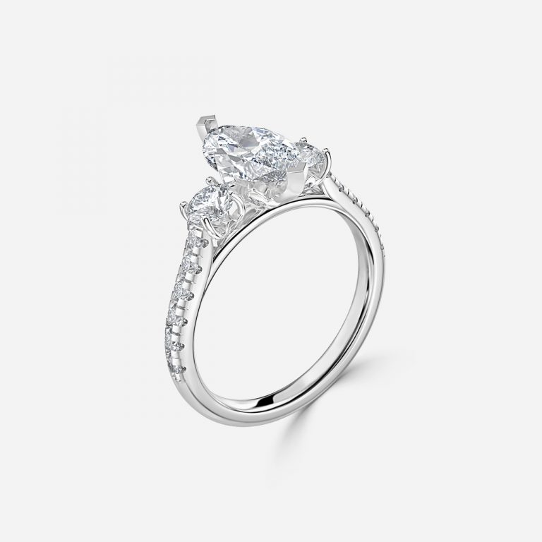 Marquise Three Stone Engagement Ring
