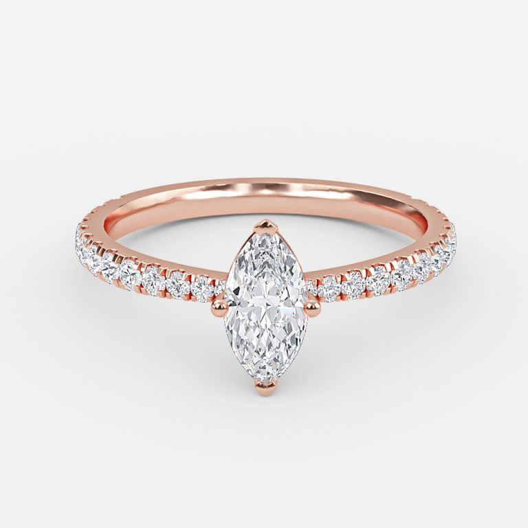 Marquise Diamond Band Engagement Ring