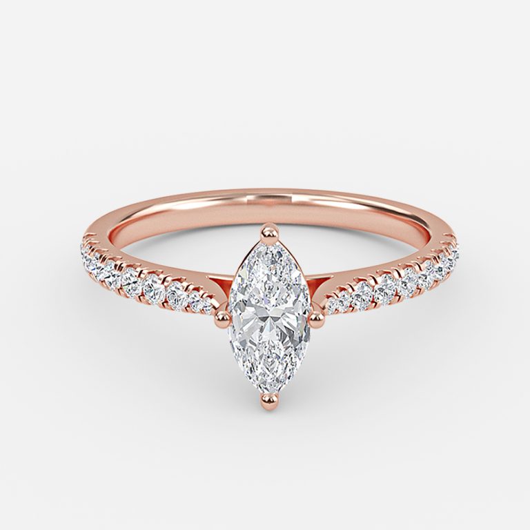 Marquise Diamond Band Engagement Ring