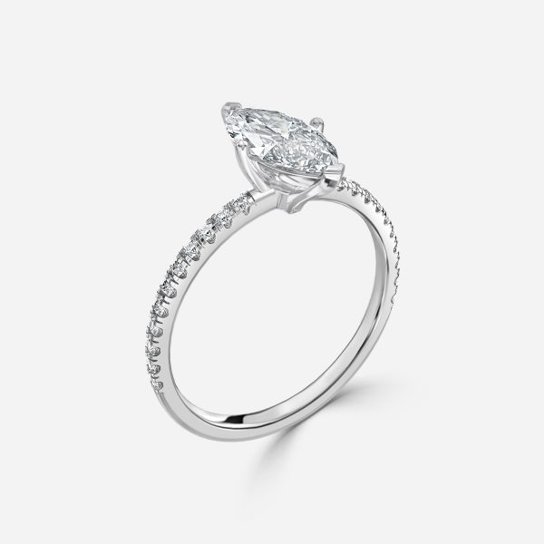 De La Luna Marquise Diamond Band Engagement Ring