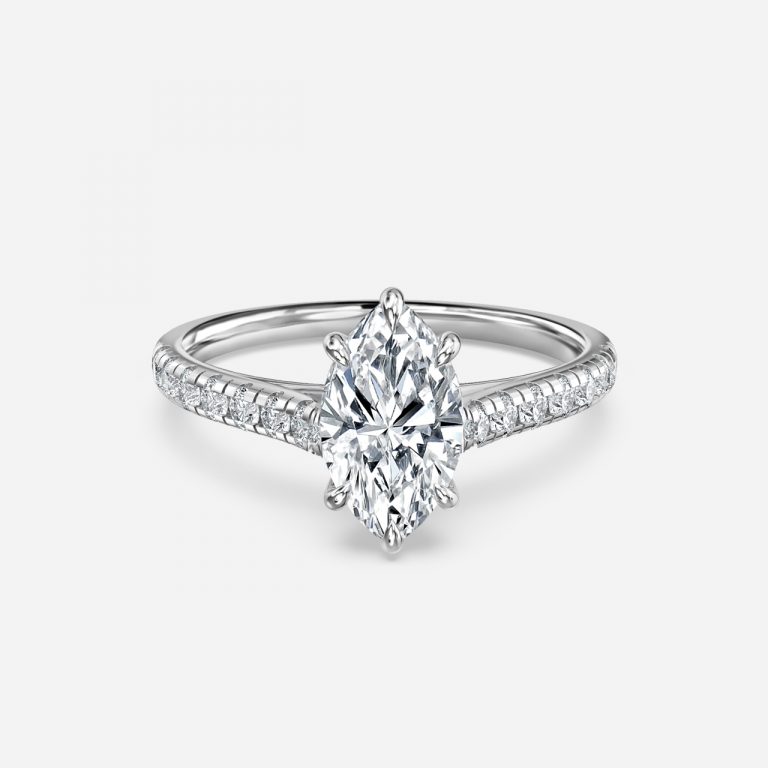 Marquise Diamond Band Engagement Ring