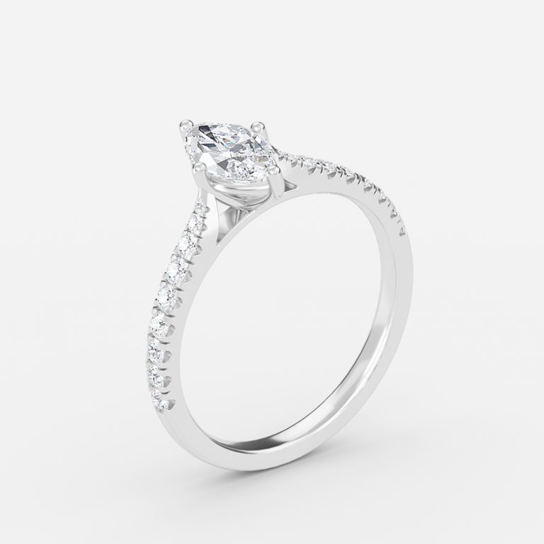 Marquise Diamond Band Engagement Ring