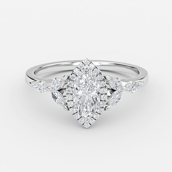 Marquise Halo Engagement Ring