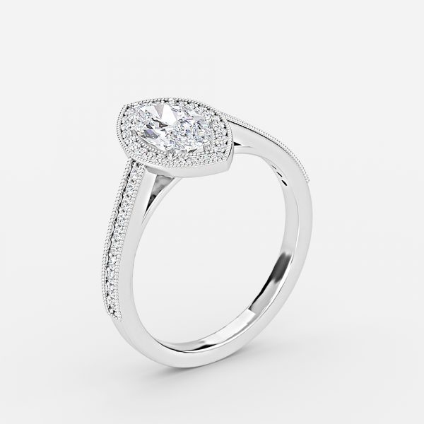 Marquise Halo Engagement Ring