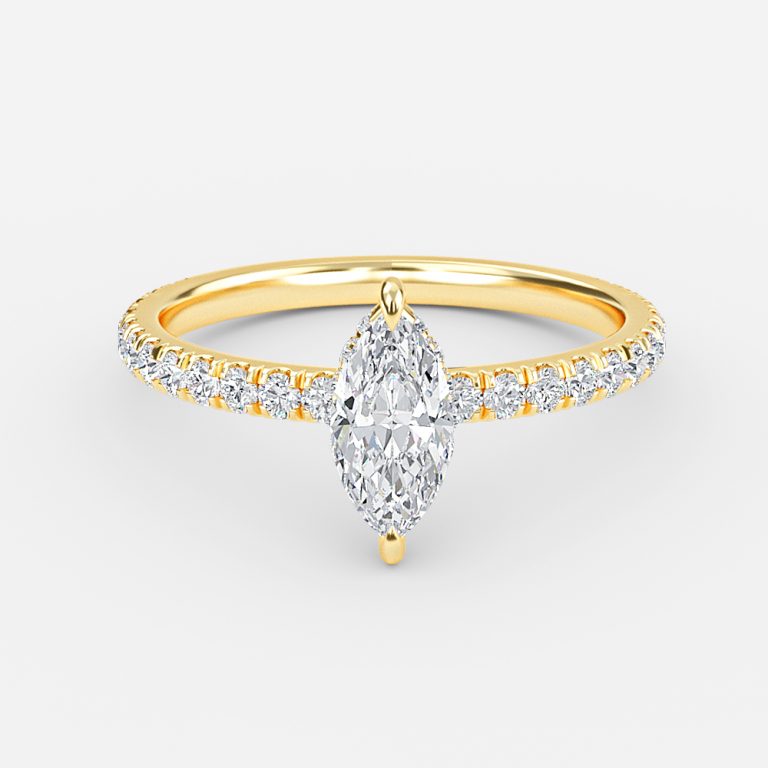 Marquise Hidden Halo Engagement Ring