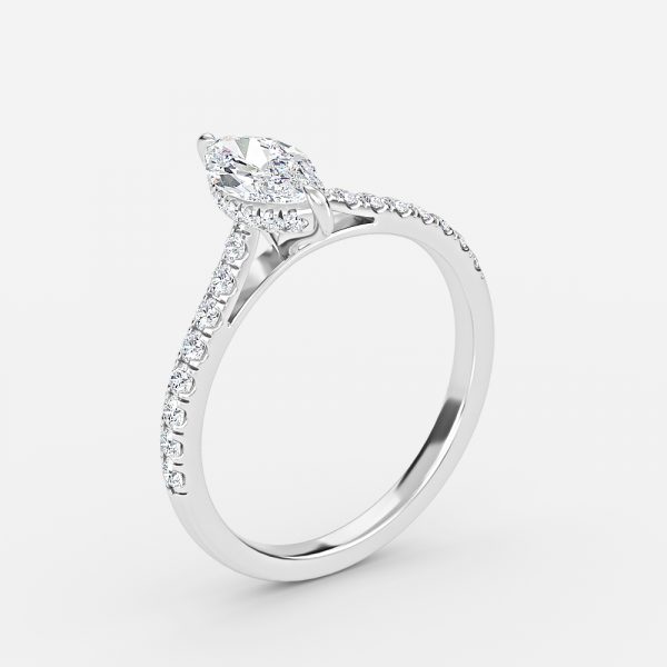 Marquise Hidden Halo Engagement Ring