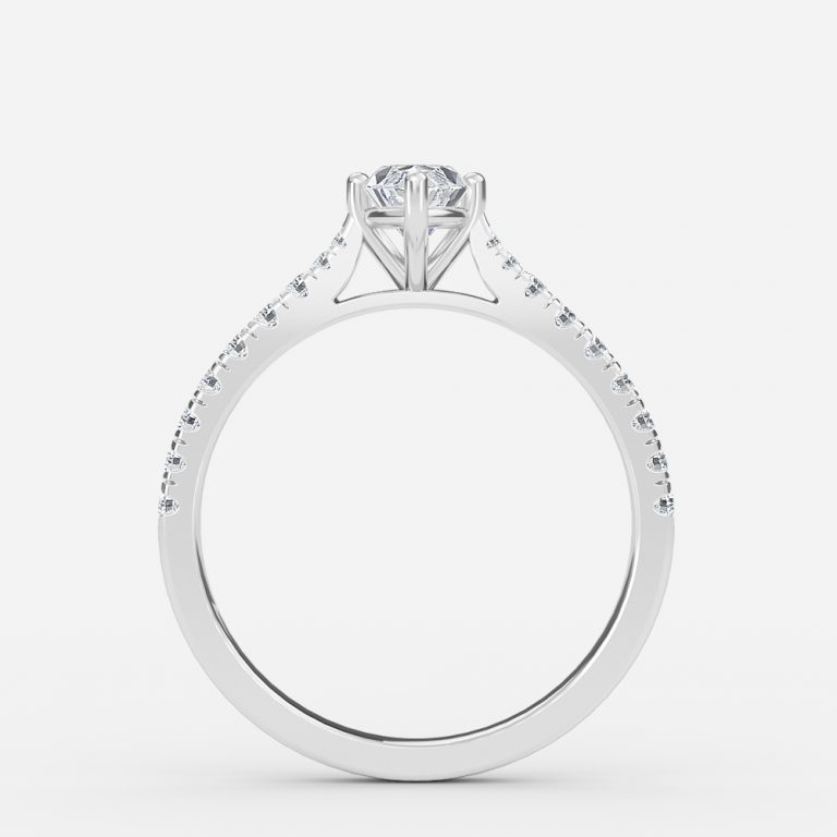 Marquise Diamond Band Engagement Ring