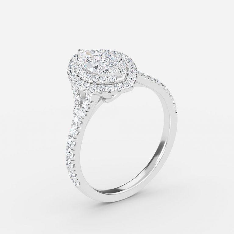 Marquise Double Halo Engagement Ring