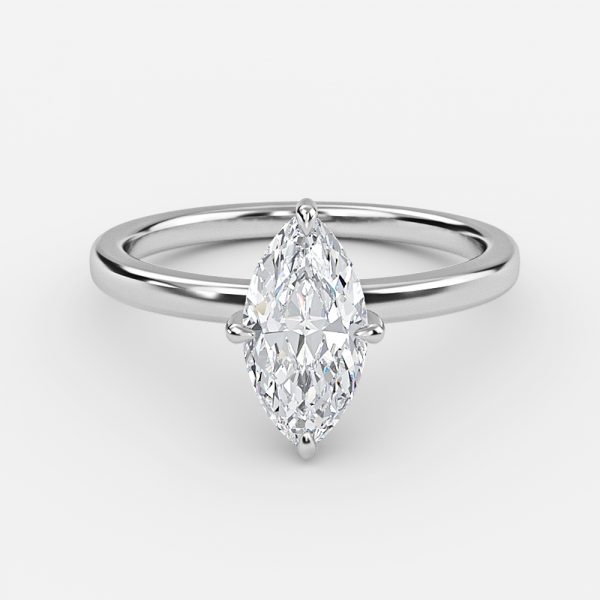 Marquise Hidden Halo Engagement Ring