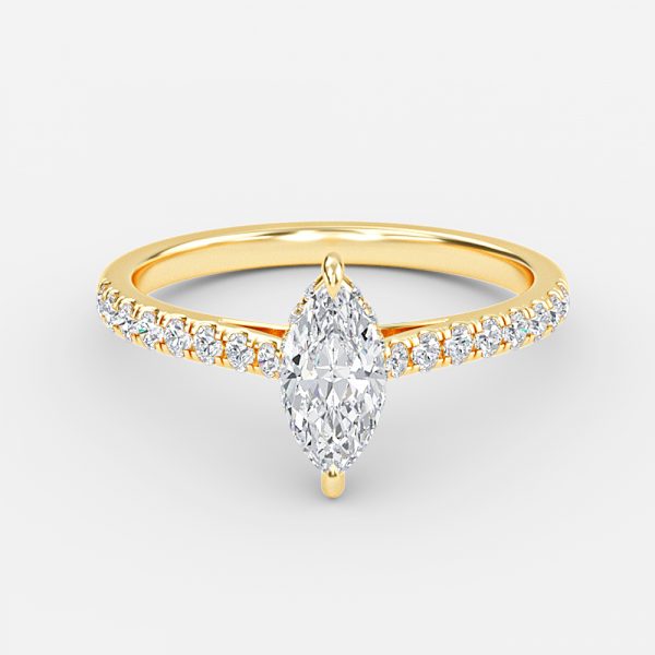 Marquise Hidden Halo Engagement Ring
