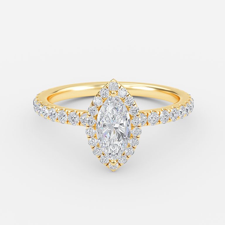 Marquise Halo Engagement Ring