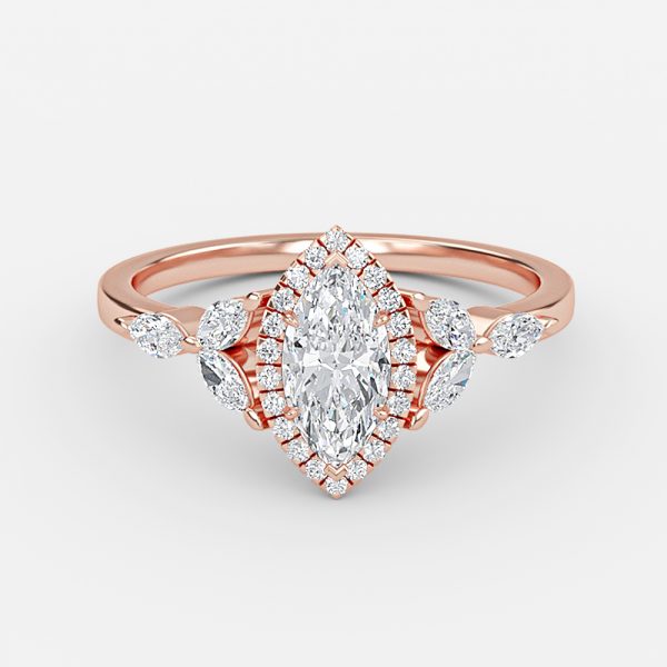 Marquise Halo Engagement Ring