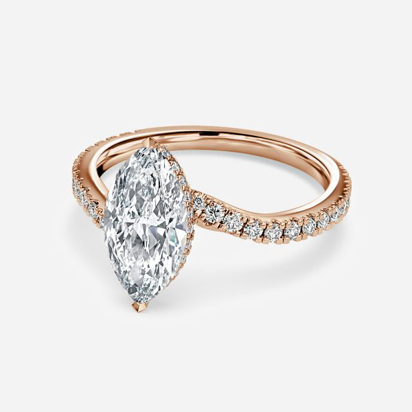 Marquise Hidden Halo Engagement Ring