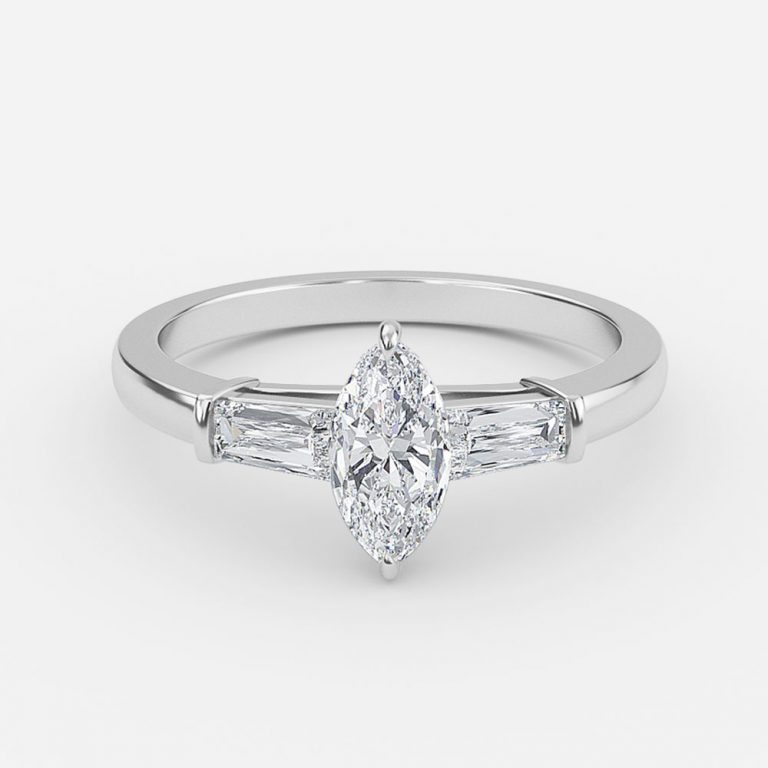 Marquise Three Stone Engagement Ring