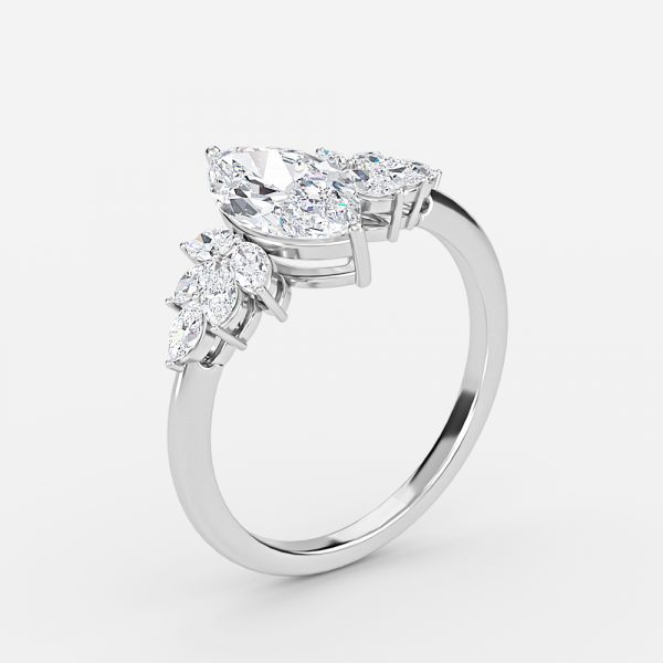 Marquise Cluster Engagement Ring