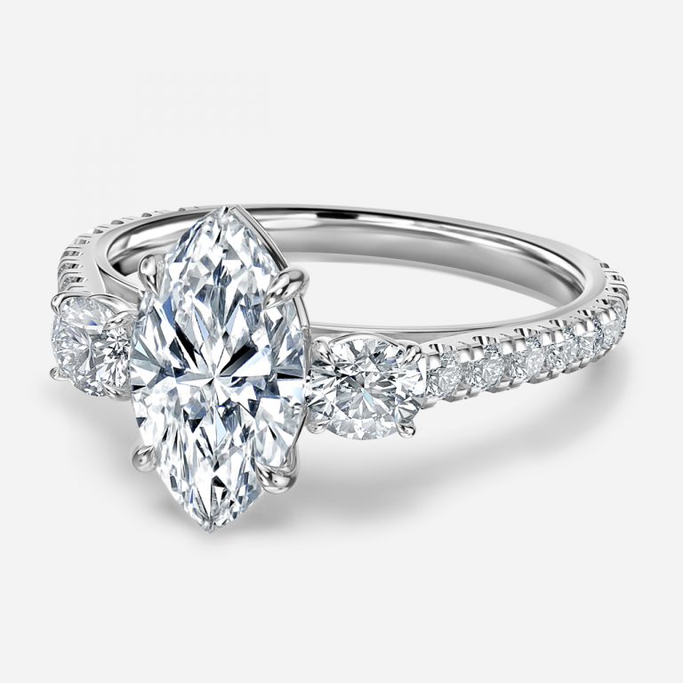 Marquise Three Stone Engagement Ring