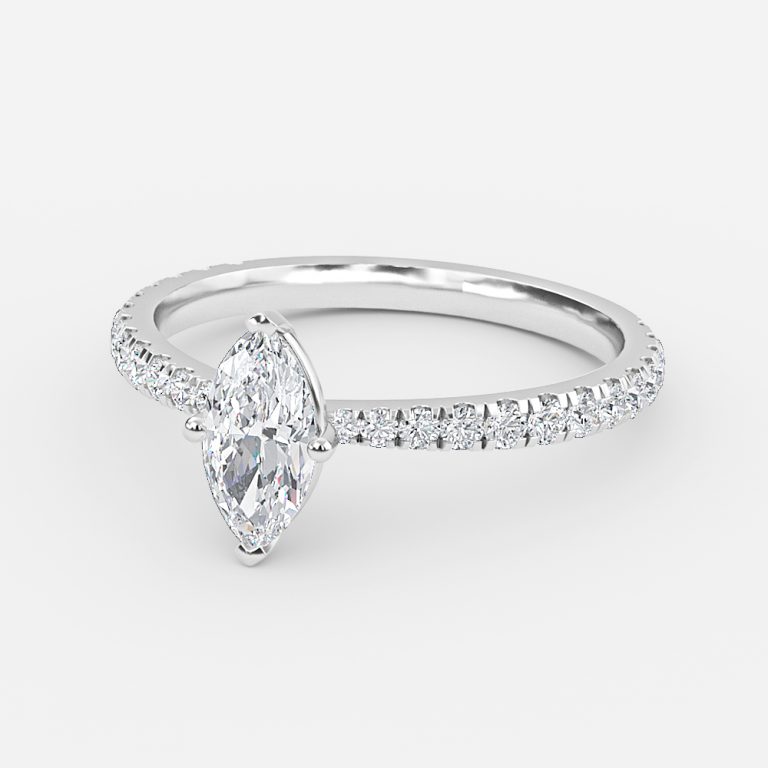 Marquise Diamond Band Engagement Ring