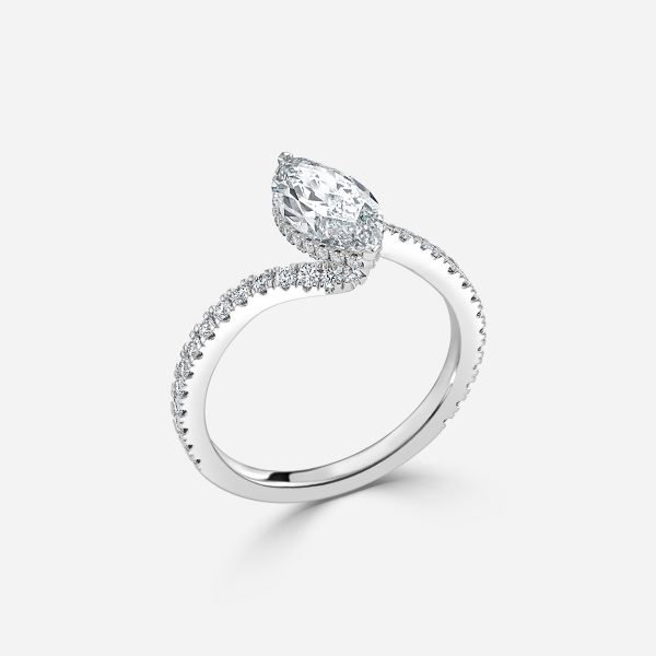 Marquise Hidden Halo Engagement Ring
