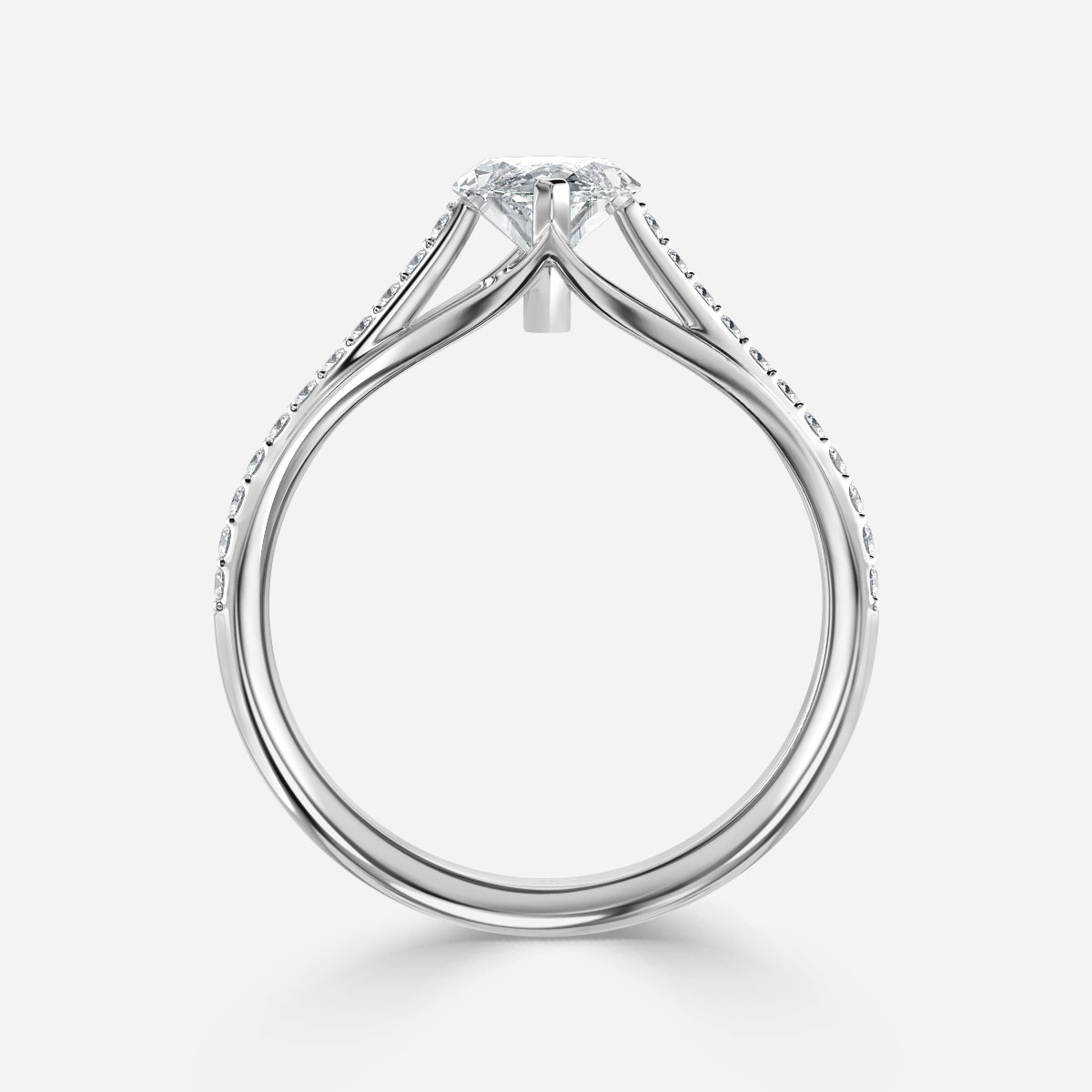 Marquise Diamond Band Engagement Ring