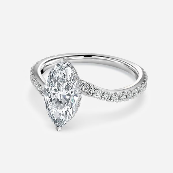 Marquise Hidden Halo Engagement Ring