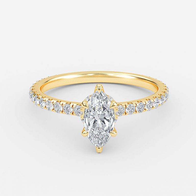 Marquise Hidden Halo Engagement Ring