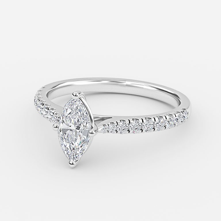 Marquise Diamond Band Engagement Ring