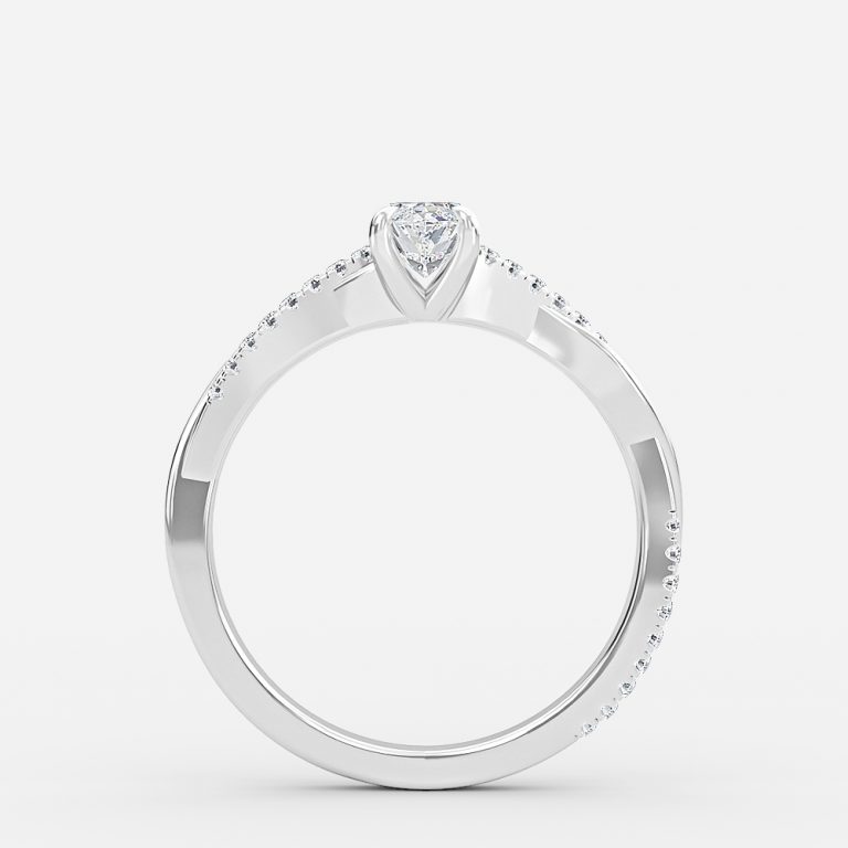 Marquise Diamond Band Engagement Ring
