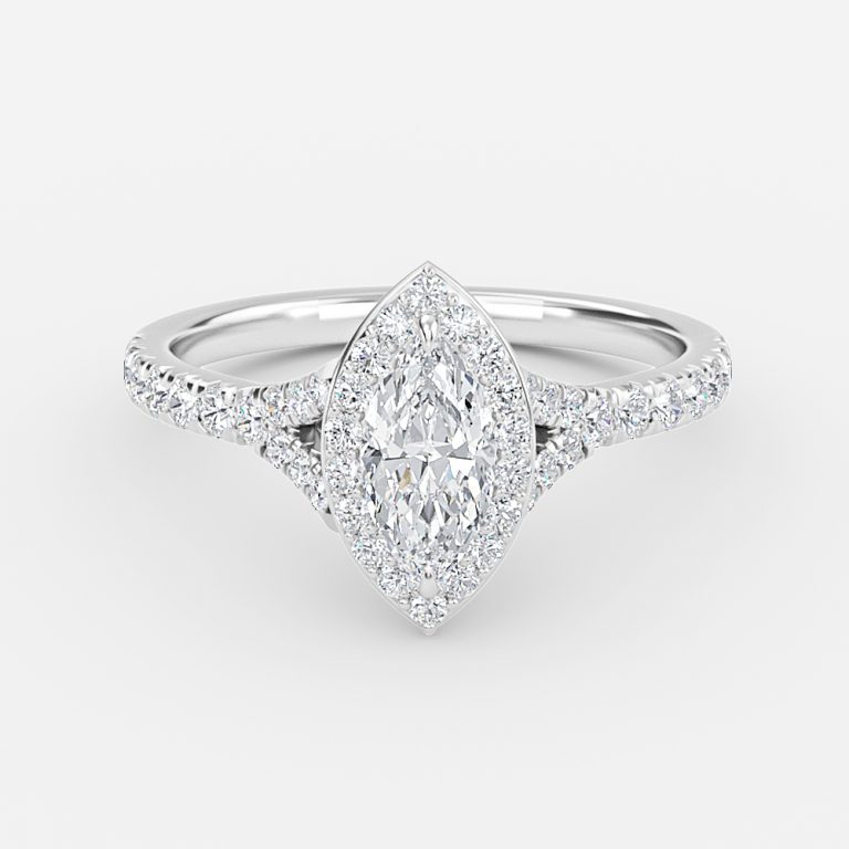 Marquise Halo Engagement Ring