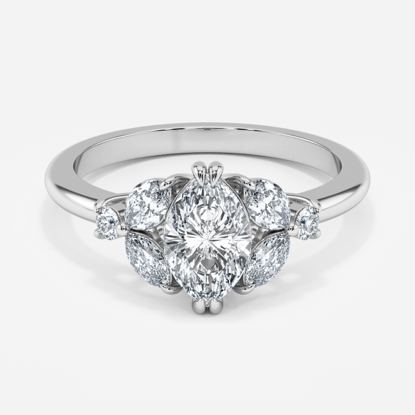 Marquise Three Stone Engagement Ring
