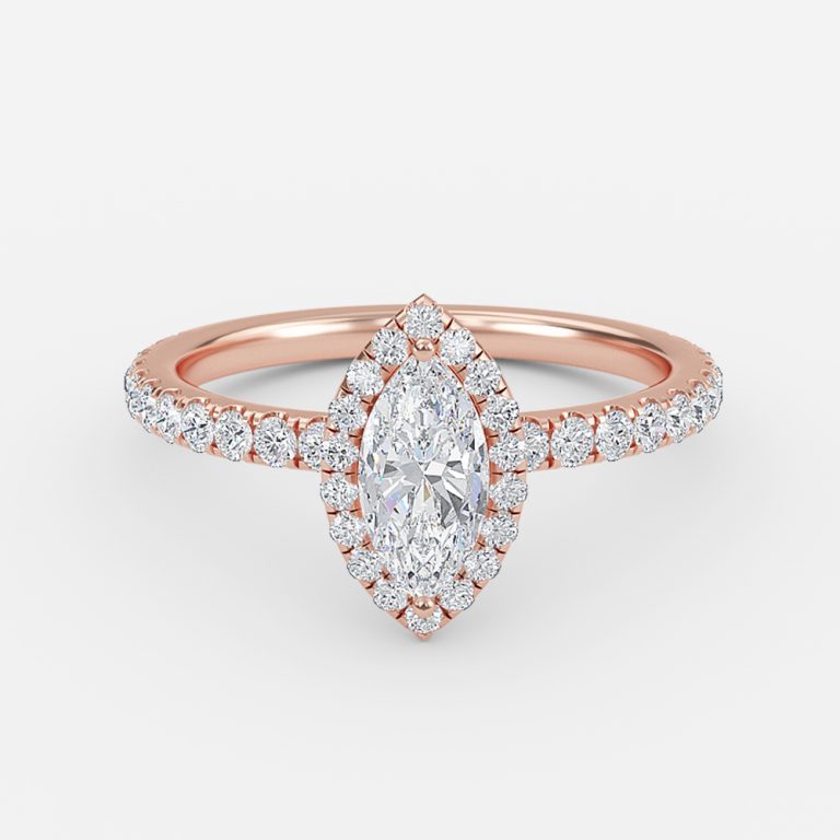 Marquise Halo Engagement Ring