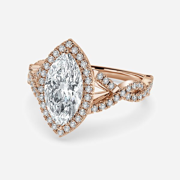 Marquise Halo Engagement Ring