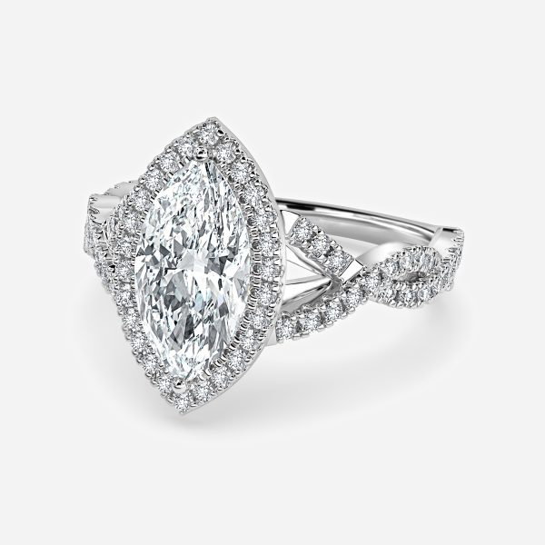 Marquise Halo Engagement Ring