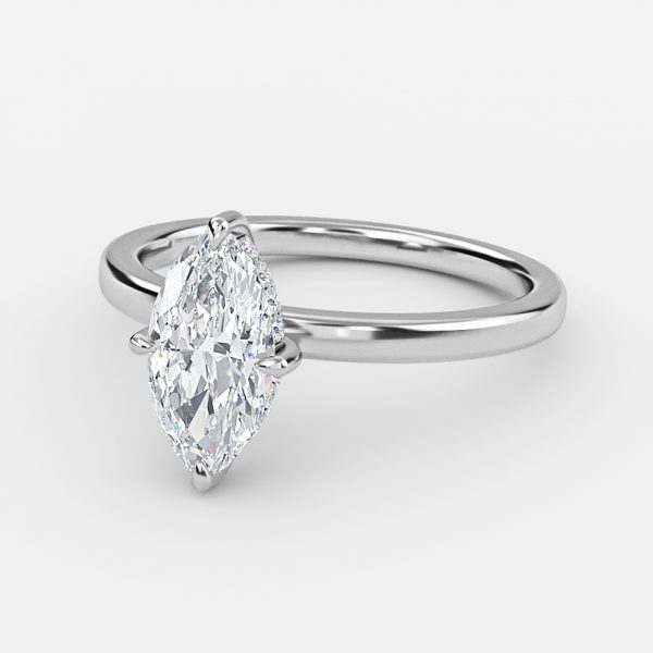 Marquise Hidden Halo Engagement Ring