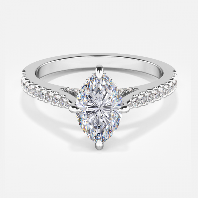 Marquise Hidden Halo Engagement Ring