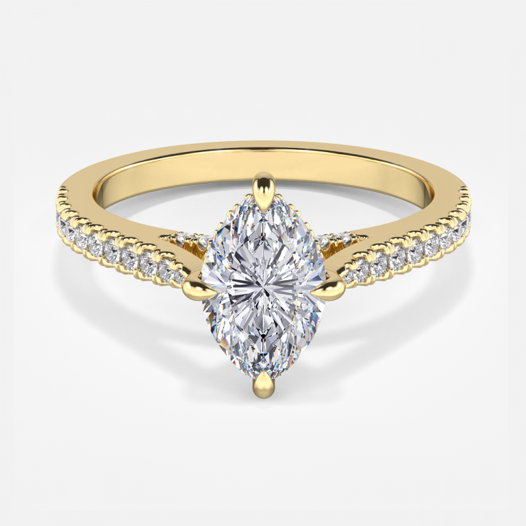 Marquise Hidden Halo Engagement Ring