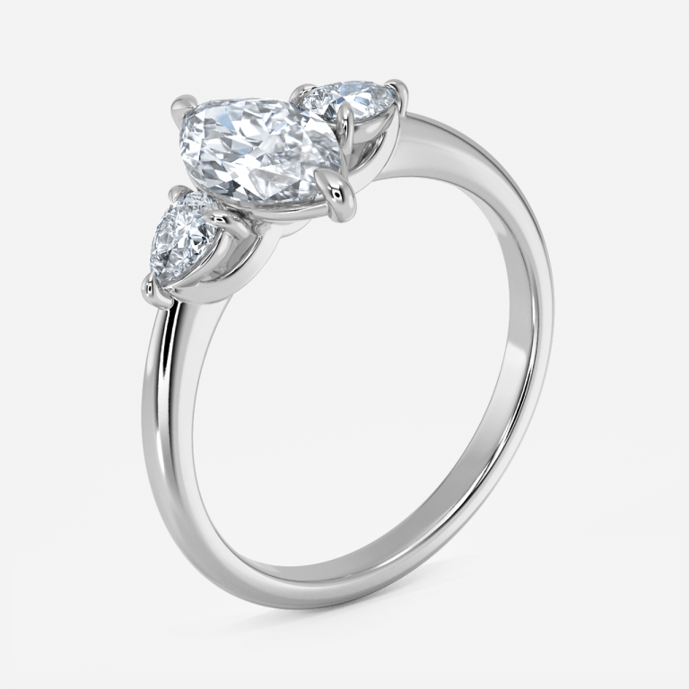 Marquise Three Stone Engagement Ring