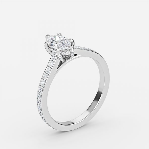 Marquise Hidden Halo Engagement Ring
