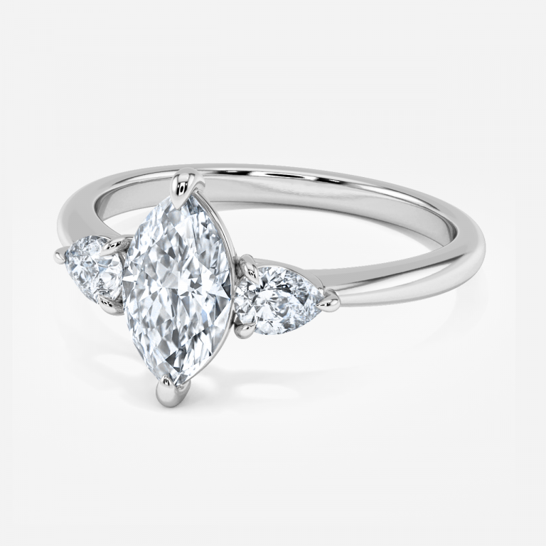 Marquise Three Stone Engagement Ring