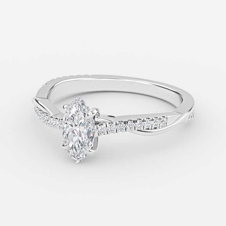 Marquise Diamond Band Engagement Ring